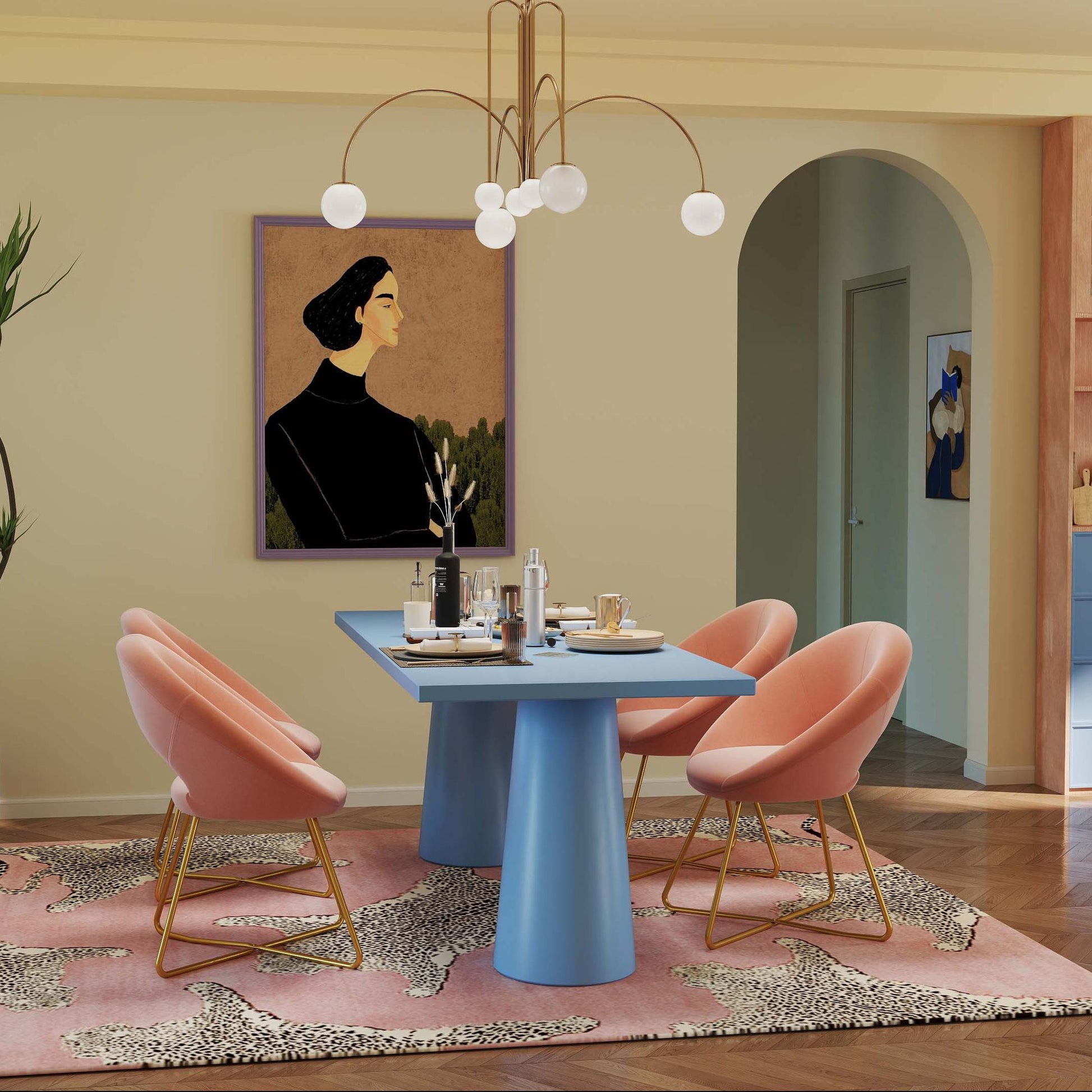 4-Piece Kitchen & Dining Bundle: Modern Velvet Accent Chair (Set of 2) + Height Adjustable Bar Stools (Set of 2) Kitchen & Dining at Gallery Canada