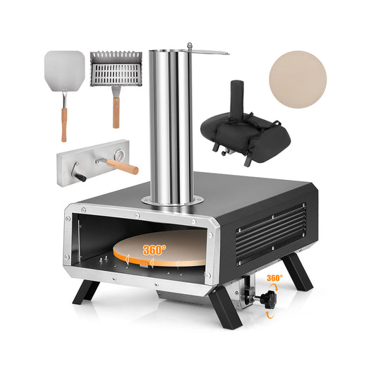 Portable Wood Pellet Pizza Oven, 12 Inch Round Rotatable Stone Outdoor Grills Options at Gallery Canada