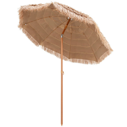 7.2 Feet Thatched Tiki Umbrella, Hawaiian Hula Beach Umbrella Outdoor Umbrellas at Gallery Canada