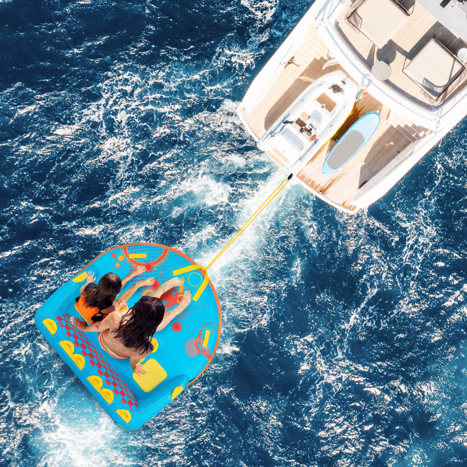 Towable Tube for Boating 3 Riders Water Sport Towables Sofa Pull Tube with Nylon Cover, Blue Water Sports at Gallery Canada