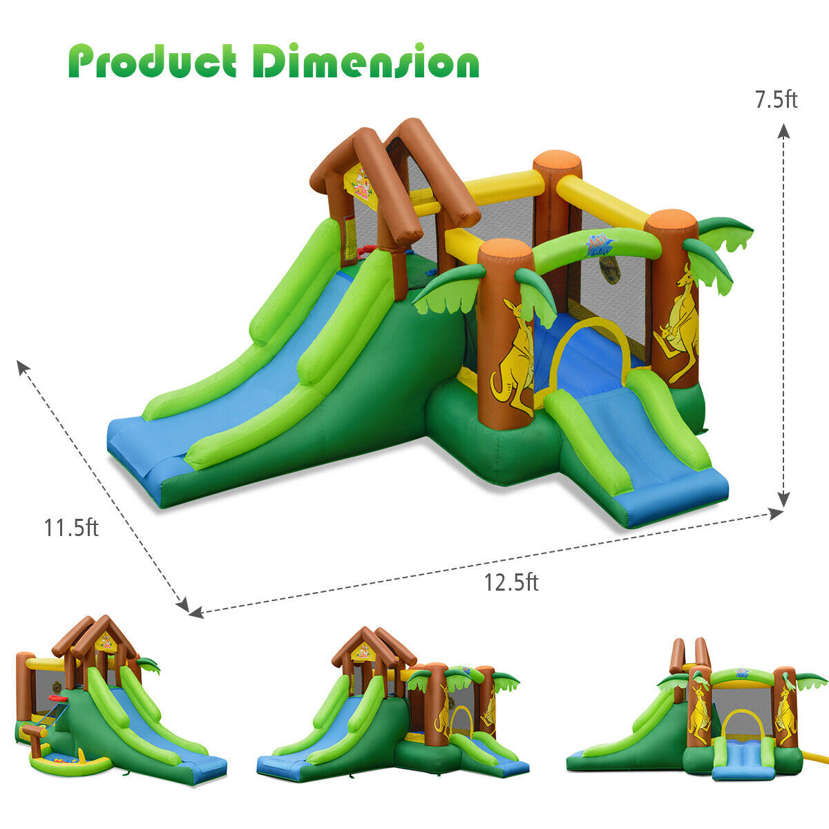 Kids Inflatable Jungle Bounce House Castle with 735W Blower Bounce House at Gallery Canada