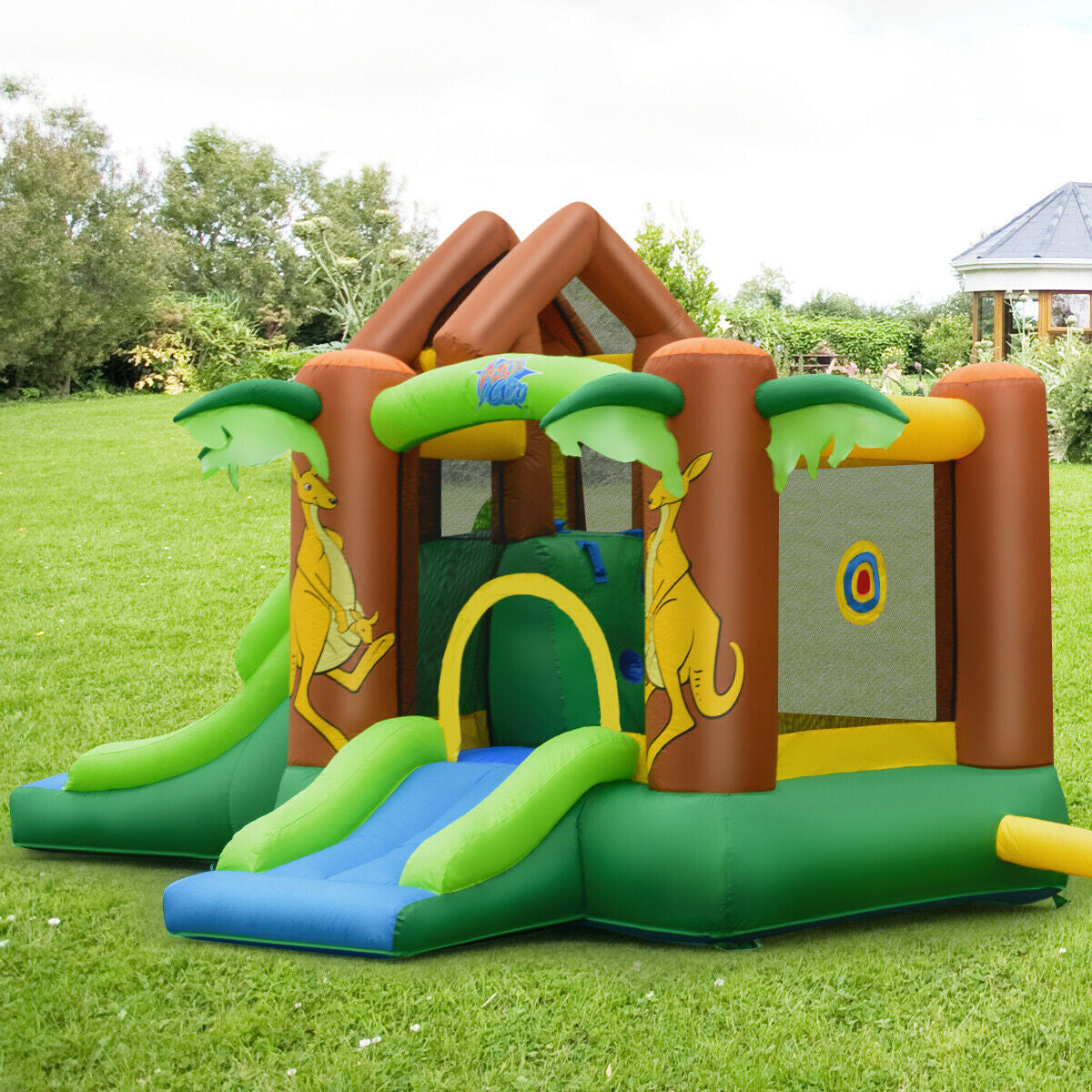 Kids Inflatable Jungle Bounce House Castle with 735W Blower Bounce House at Gallery Canada