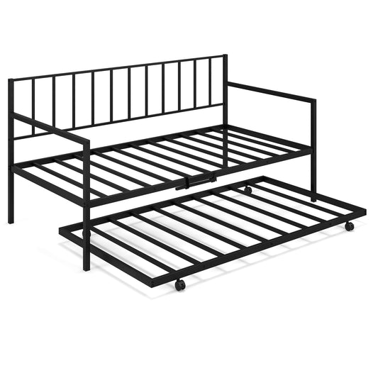 Twin Size Daybed And Trundle Frame Set, Black