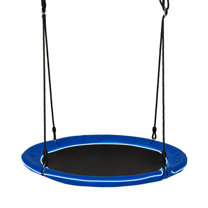 40 Inches Saucer Tree Swing Round with Lights for Kids and Adults, Navy Swing & Playsets Navy at Gallery Canada