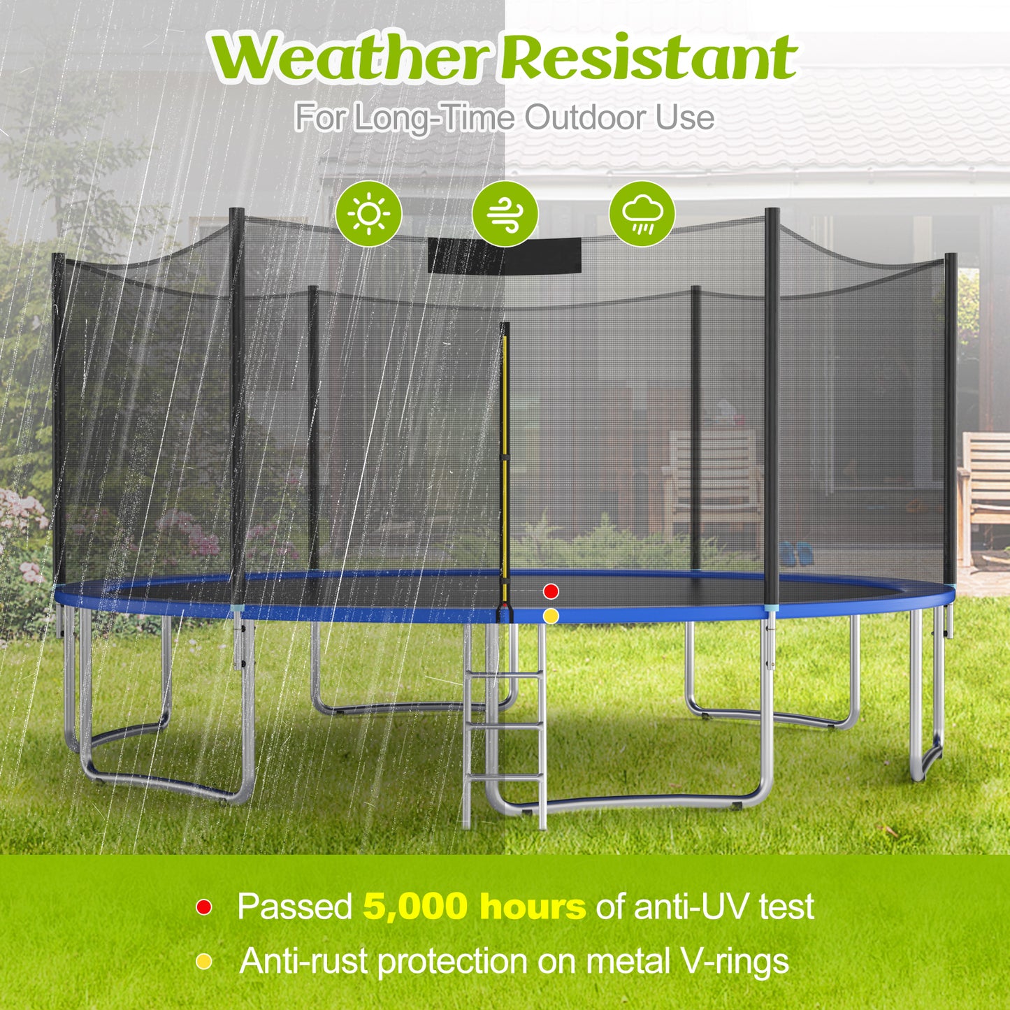 High-Elastic PP Replacement Jumping Mat-10 ft, Black Trampoline Accessories at Gallery Canada