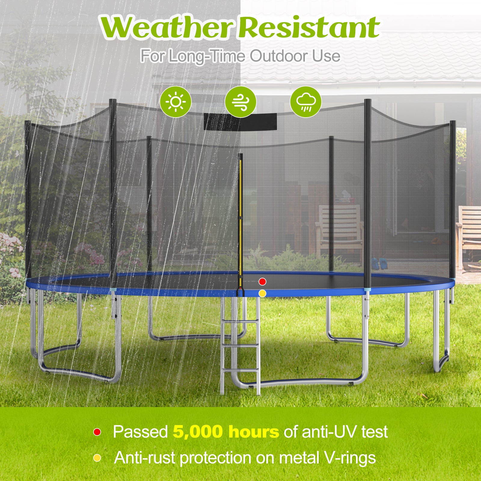 High-Elastic PP Replacement Jumping Mat-10 ft, Black Trampoline Accessories at Gallery Canada