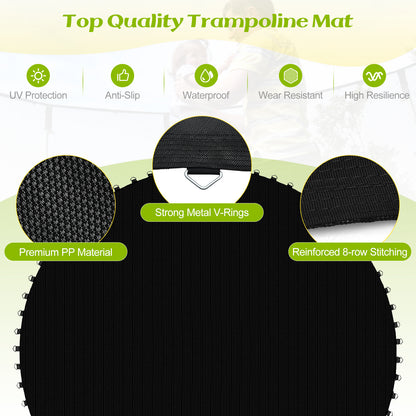 High-Elastic PP Replacement Jumping Mat-15 ft, Black Trampoline Accessories at Gallery Canada