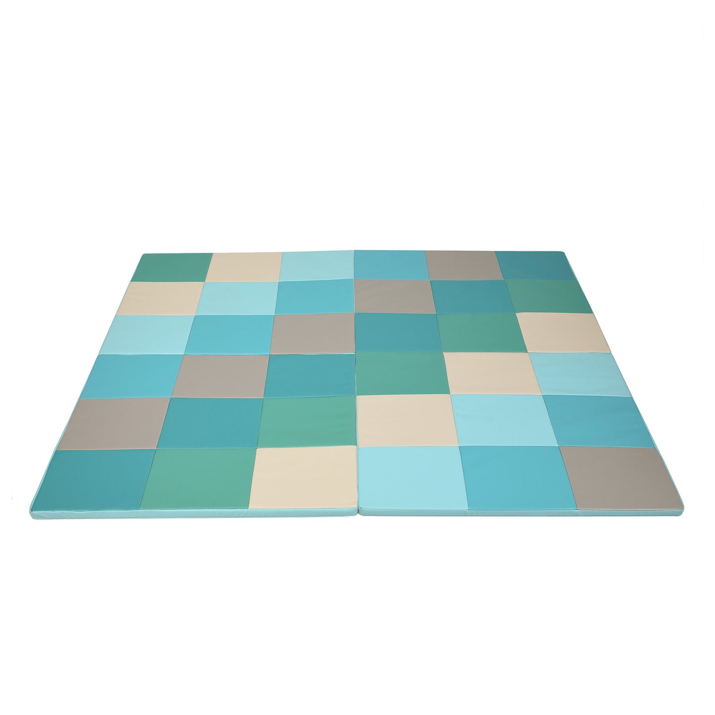 58 Inch Toddler Foam Play Mat Baby Folding Activity Floor Mat, Light Blue Baby Gyms & Playmats Light Blue at Gallery Canada