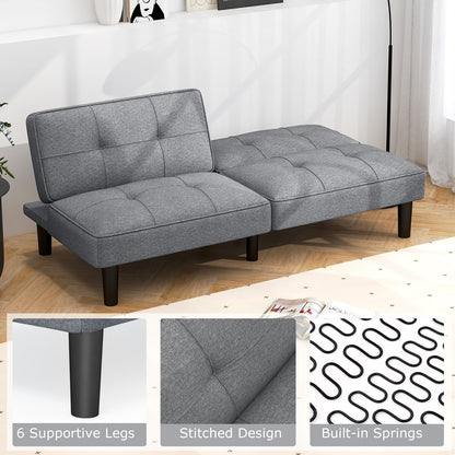 Convertible Folding Futon Sofa Bed with 6-Position Adjustable Backrest, Gray Sofas & Loveseats at Gallery Canada
