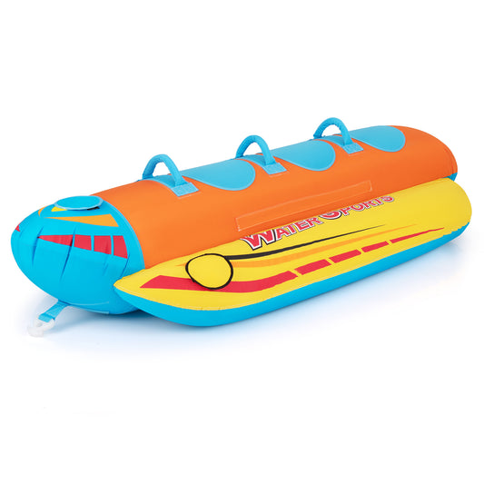 3-Person Inflatable Banana Boat with 3 EVA-padded Seats and Handles, Orange Water Sports Orange at Gallery Canada