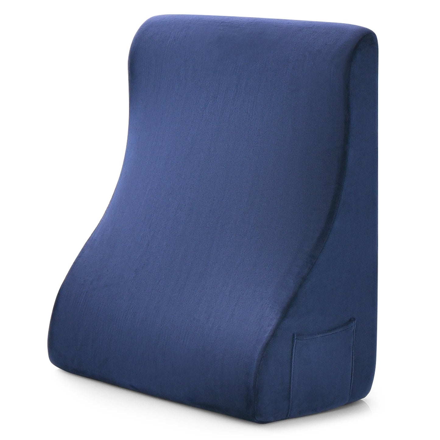 Bed Wedge Pillow With Tablet Stand, Side Pockets, Navy Bedding at Gallery Canada