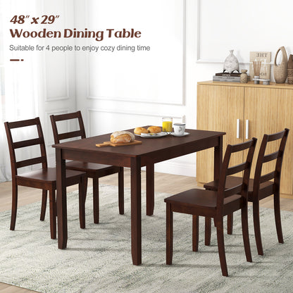 48-Inch Wooden Dining Table for 4 People Rectangular Kitchen Table with Rubber Wood Legs, Cherry Dining Tables at Gallery Canada