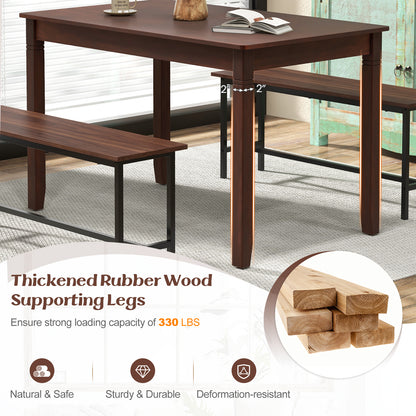 48-Inch Wooden Dining Table for 4 People Rectangular Kitchen Table with Rubber Wood Legs, Cherry Dining Tables at Gallery Canada