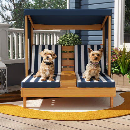 Kids Patio Lounge Chair With Cup Holders, Awning, Navy Kids Chairs & Seating at Gallery Canada