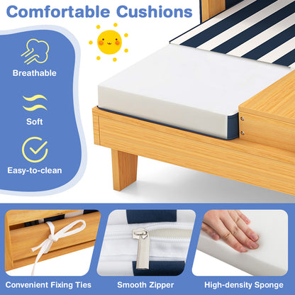 Kids Patio Lounge Chair with Cup Holders and Awning, Navy Kids Chairs & Seating at Gallery Canada