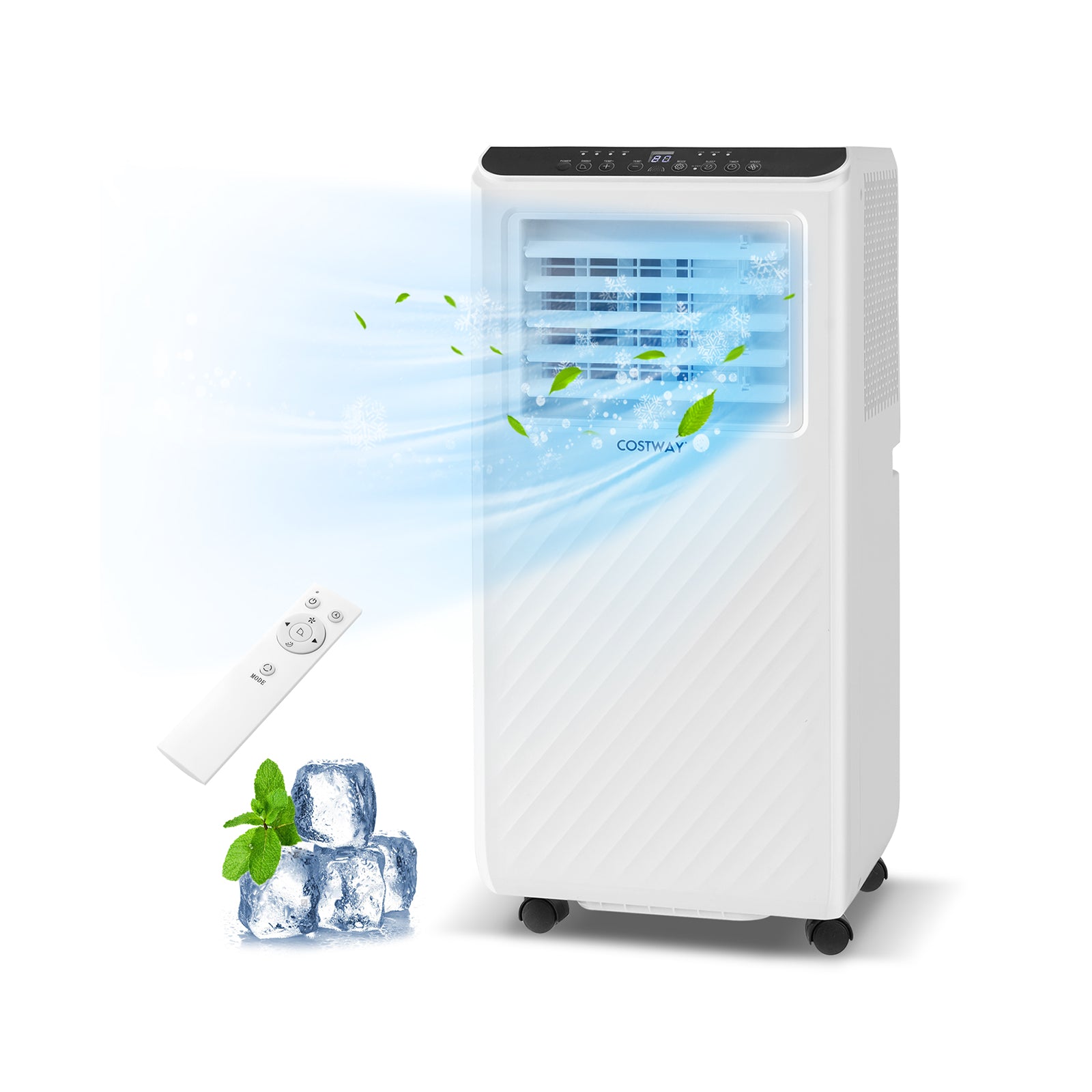 8000 BTU Portable Air Conditioner 3 in 1 Floor AC Unit with Fan and Dehumidifier, White Portable Air Conditioners at Gallery Canada
