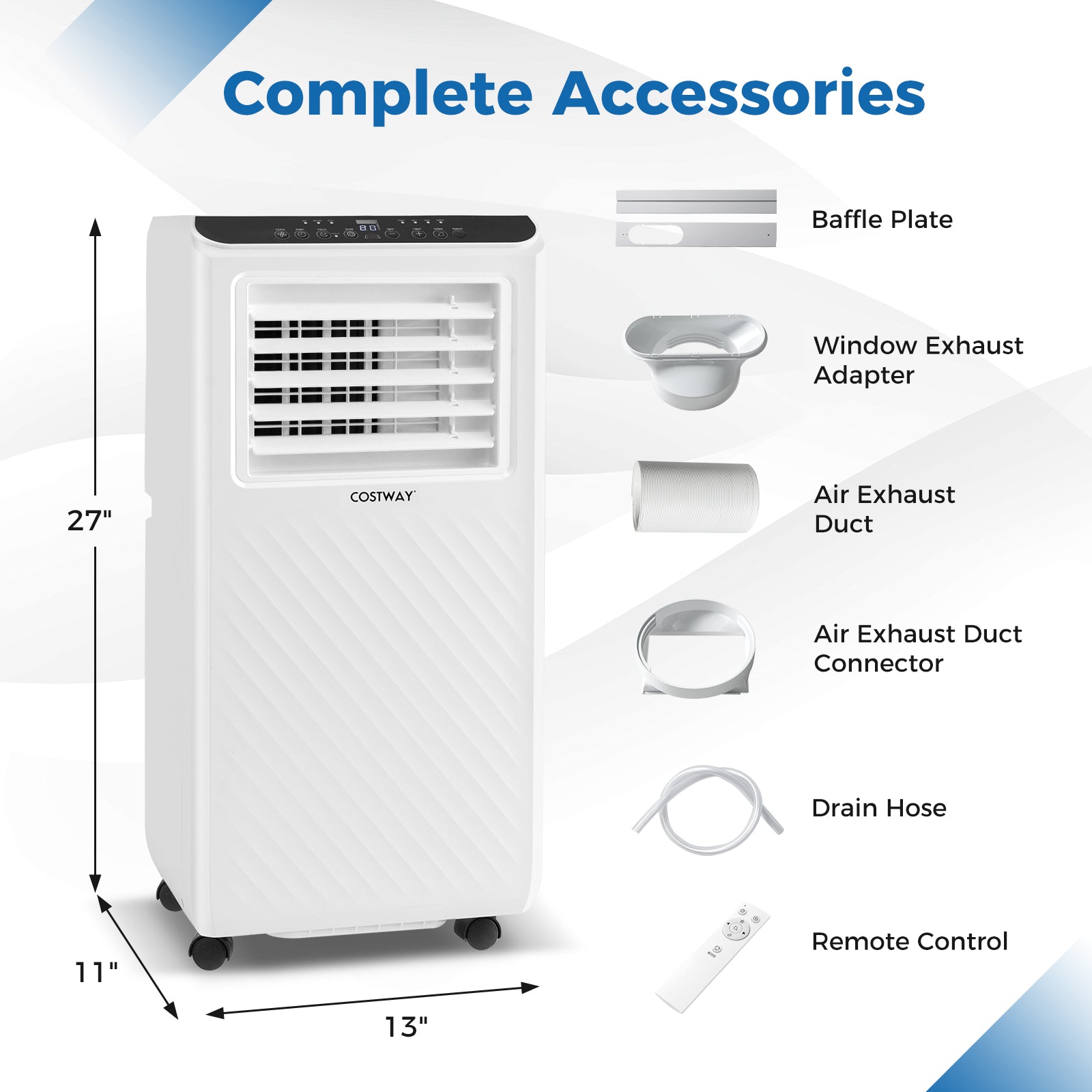 8000 BTU Portable Air Conditioner 3 in 1 Floor AC Unit with Fan and Dehumidifier, White Portable Air Conditioners at Gallery Canada