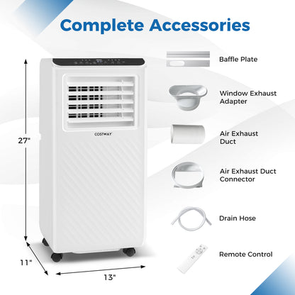 8000 BTU Portable Air Conditioner 3 in 1 Floor AC Unit with Fan and Dehumidifier, White Portable Air Conditioners at Gallery Canada