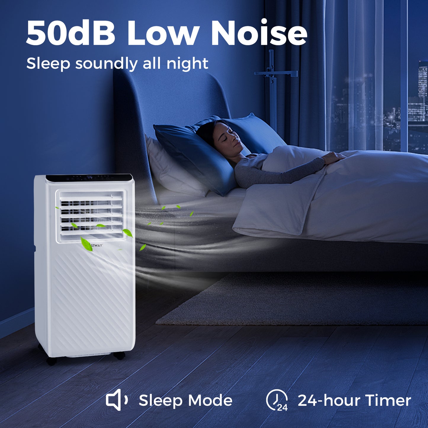 8000 BTU Portable Air Conditioner 3 in 1 Floor AC Unit with Fan and Dehumidifier, White Portable Air Conditioners at Gallery Canada