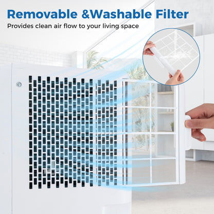 8000 BTU Portable Air Conditioner 3 in 1 Floor AC Unit with Fan and Dehumidifier, White Portable Air Conditioners at Gallery Canada