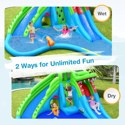Inflatable Crocodile Style Water Slide Upgraded Kids Bounce Castle with 680W Blower Bounce House at Gallery Canada
