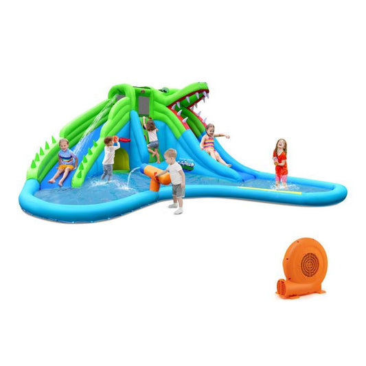 Inflatable Crocodile Water Slide, Kids Bounce Castle with 680W Blower Bounce House Options at Gallery Canada