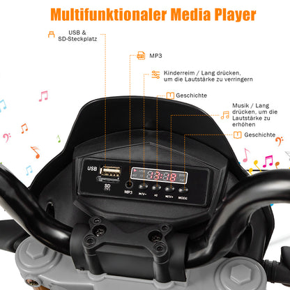 12V Kids Ride-On Motorcycle Aprilia Licensed with Sounds and Music, Red Powered Ride On Toys at Gallery Canada