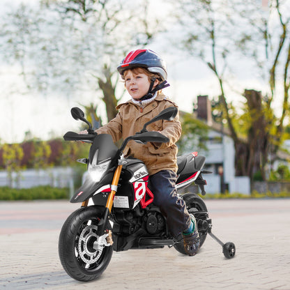 12V Kids Ride-On Motorcycle Aprilia Licensed with Sounds and Music, Red Powered Ride On Toys at Gallery Canada