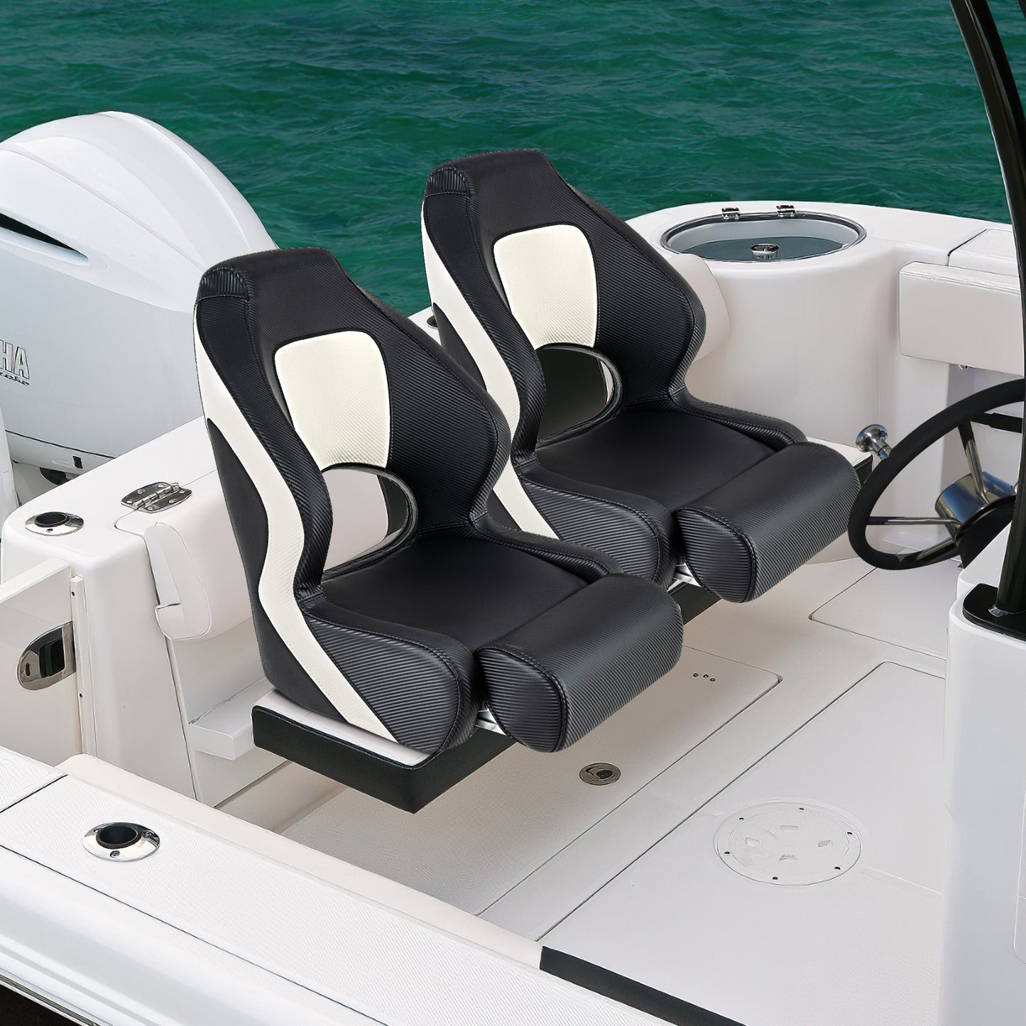 Captain Bucket Seat with Waterproof PVC Leather for Sightseeing Boat, Black Water Sports at Gallery Canada