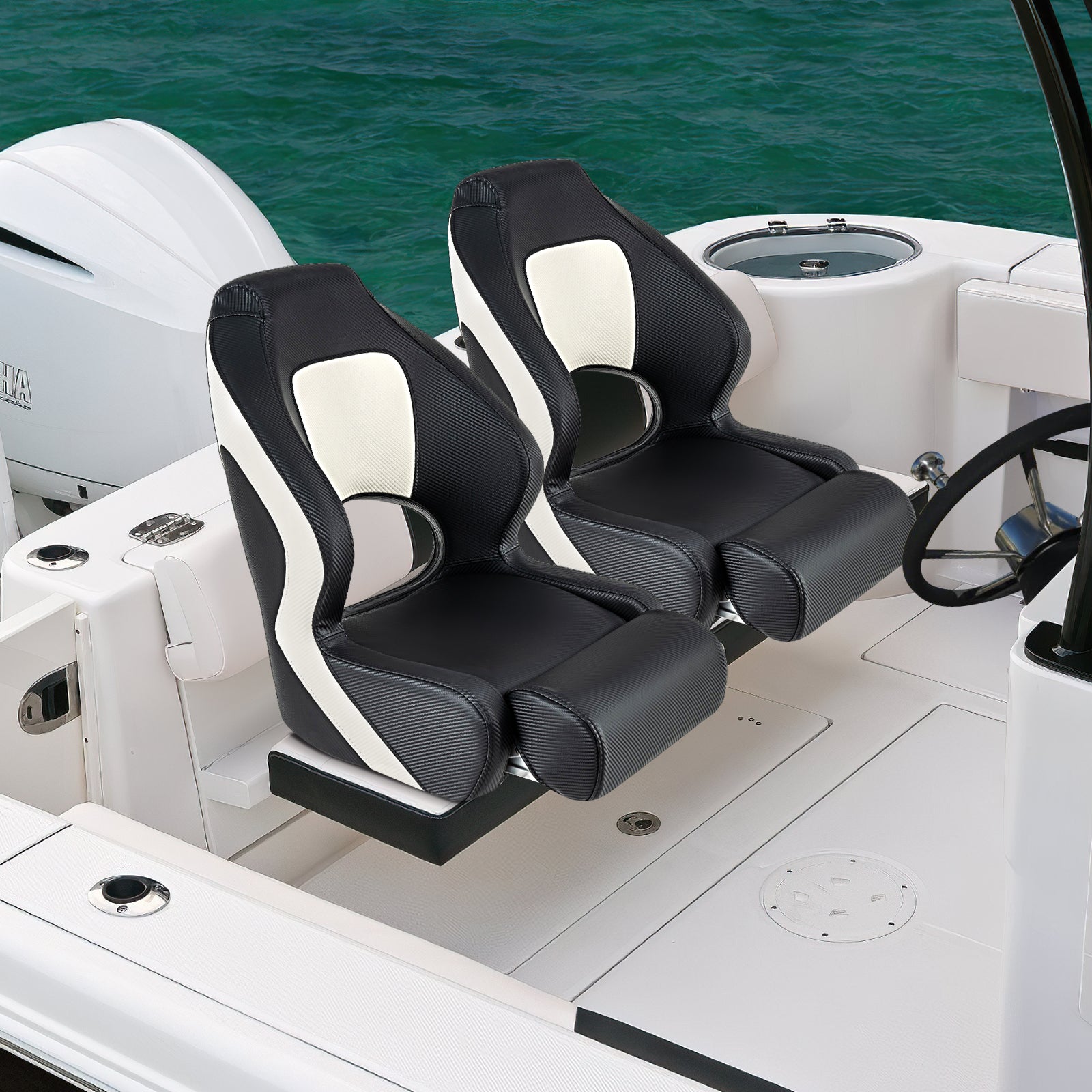 Captain Bucket Seat with Waterproof PVC Leather for Sightseeing Boat, Black Water Sports at Gallery Canada