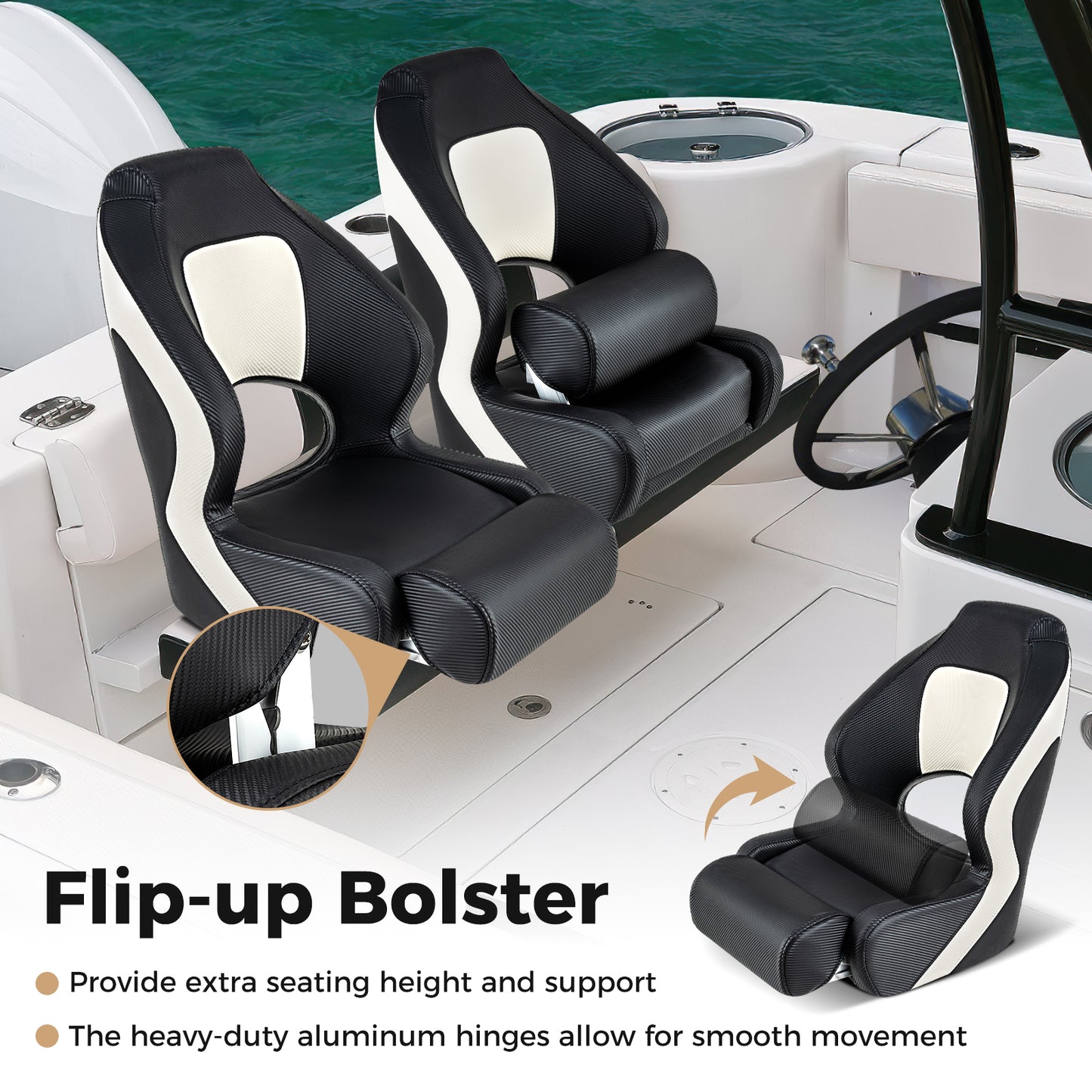 Captain Bucket Seat with Waterproof PVC Leather for Sightseeing Boat, Black Water Sports at Gallery Canada