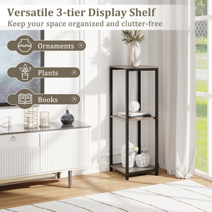 3-Tier Tall Metal Plant Stand Corner Plant Holder with Anti-tipping Device, Black & Gray Plant Stands at Gallery Canada