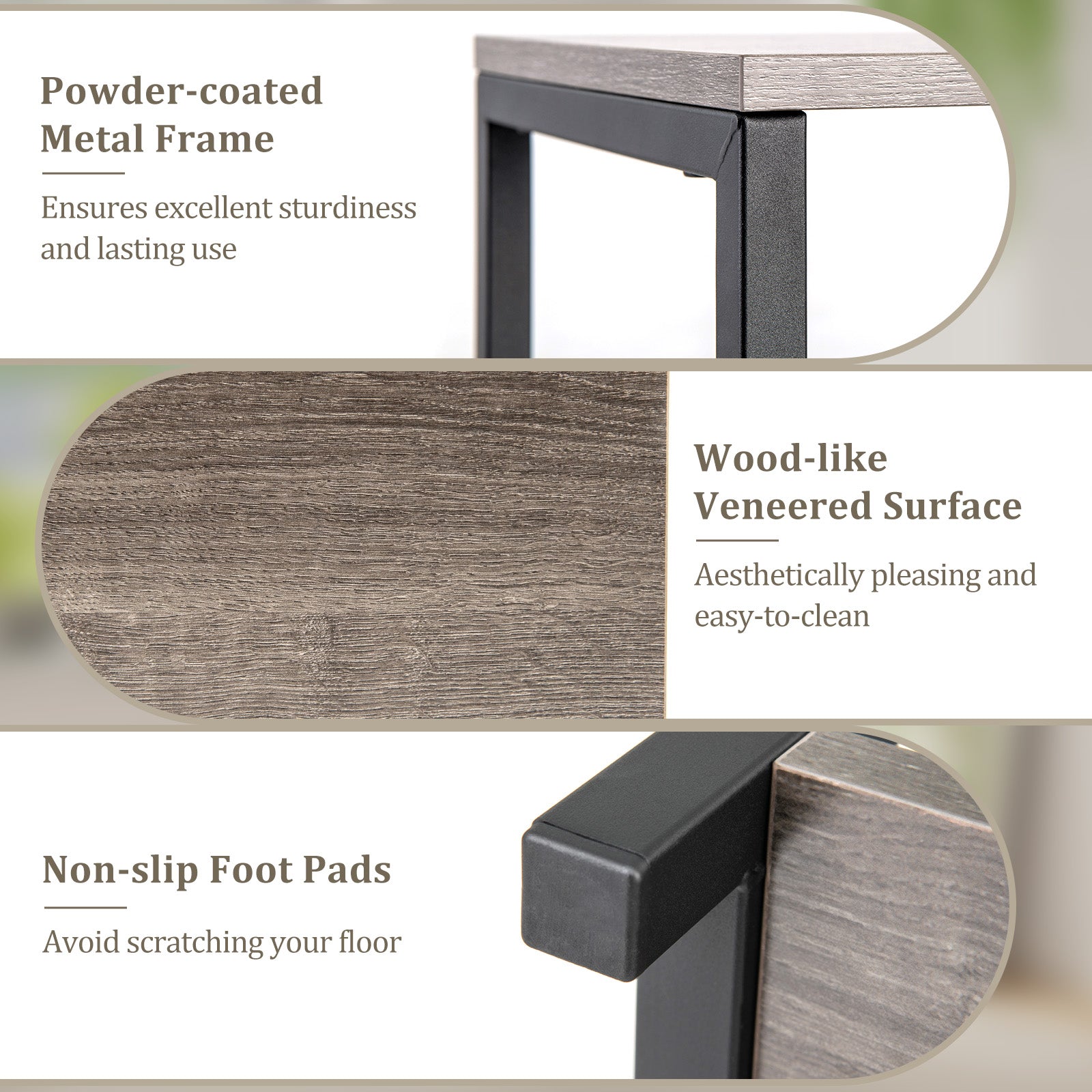 3-Tier Tall Metal Plant Stand Corner Plant Holder with Anti-tipping Device, Black & Gray Plant Stands at Gallery Canada