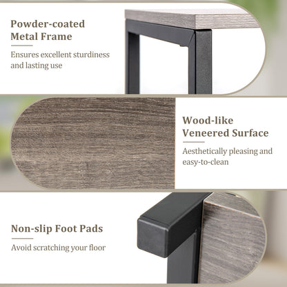 3-Tier Tall Metal Plant Stand Corner Plant Holder with Anti-tipping Device, Black & Gray Plant Stands at Gallery Canada