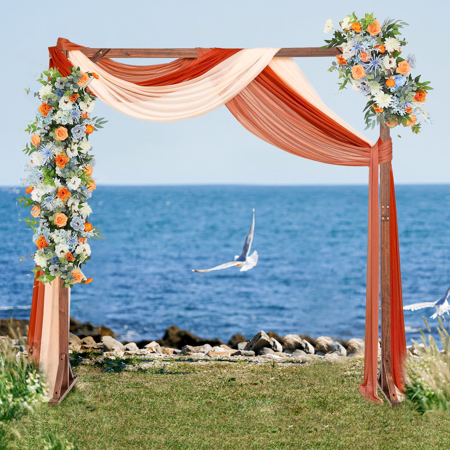 Wooden Wedding Arch Solid Wood Arbor Backdrop Stand for Wedding Ceremony-Square Outdoor Decor at Gallery Canada