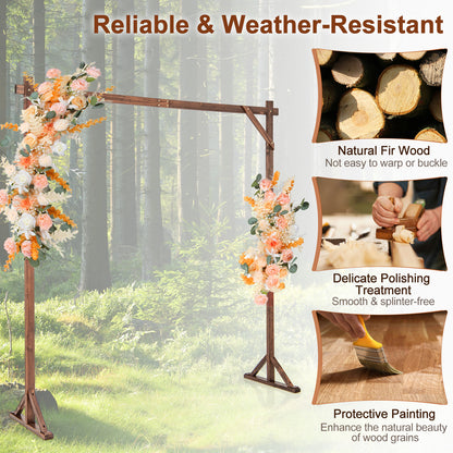 Wooden Wedding Arch Solid Wood Arbor Backdrop Stand for Wedding Ceremony-Square Outdoor Decor at Gallery Canada