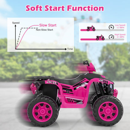 24V Kids Ride-On Electric ATV with Wireless Connection for Toddlers 3-8 Years Old, Pink Powered Ride On Toys at Gallery Canada