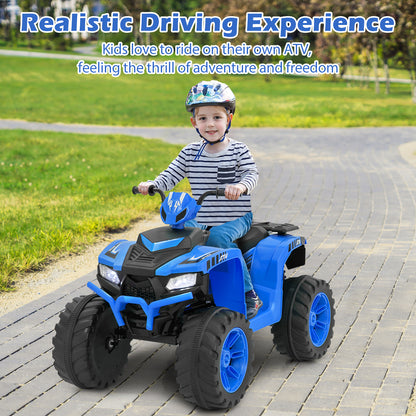 24V Kids Ride-On Electric ATV with Wireless Connection for Toddlers 3-8 Years Old, Blue Powered Ride On Toys at Gallery Canada