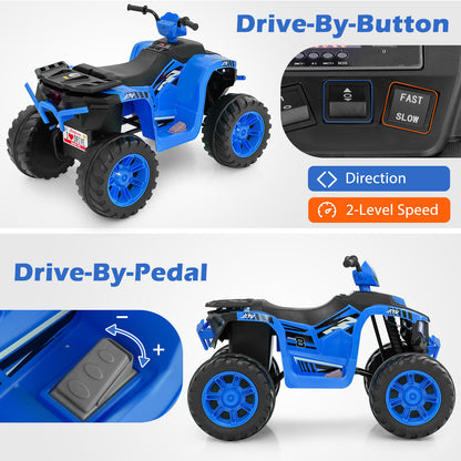 24V Kids Ride-On Electric ATV with Wireless Connection for Toddlers 3-8 Years Old, Blue Powered Ride On Toys at Gallery Canada