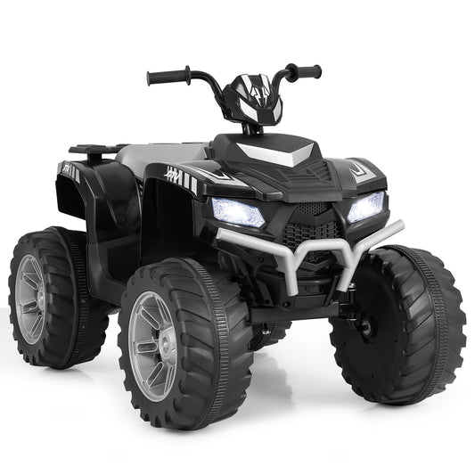 24V Kids Ride-On Electric ATV with Wireless Connection for Toddlers 3-8 Years Old, Black Powered Ride On Toys Black at Gallery Canada