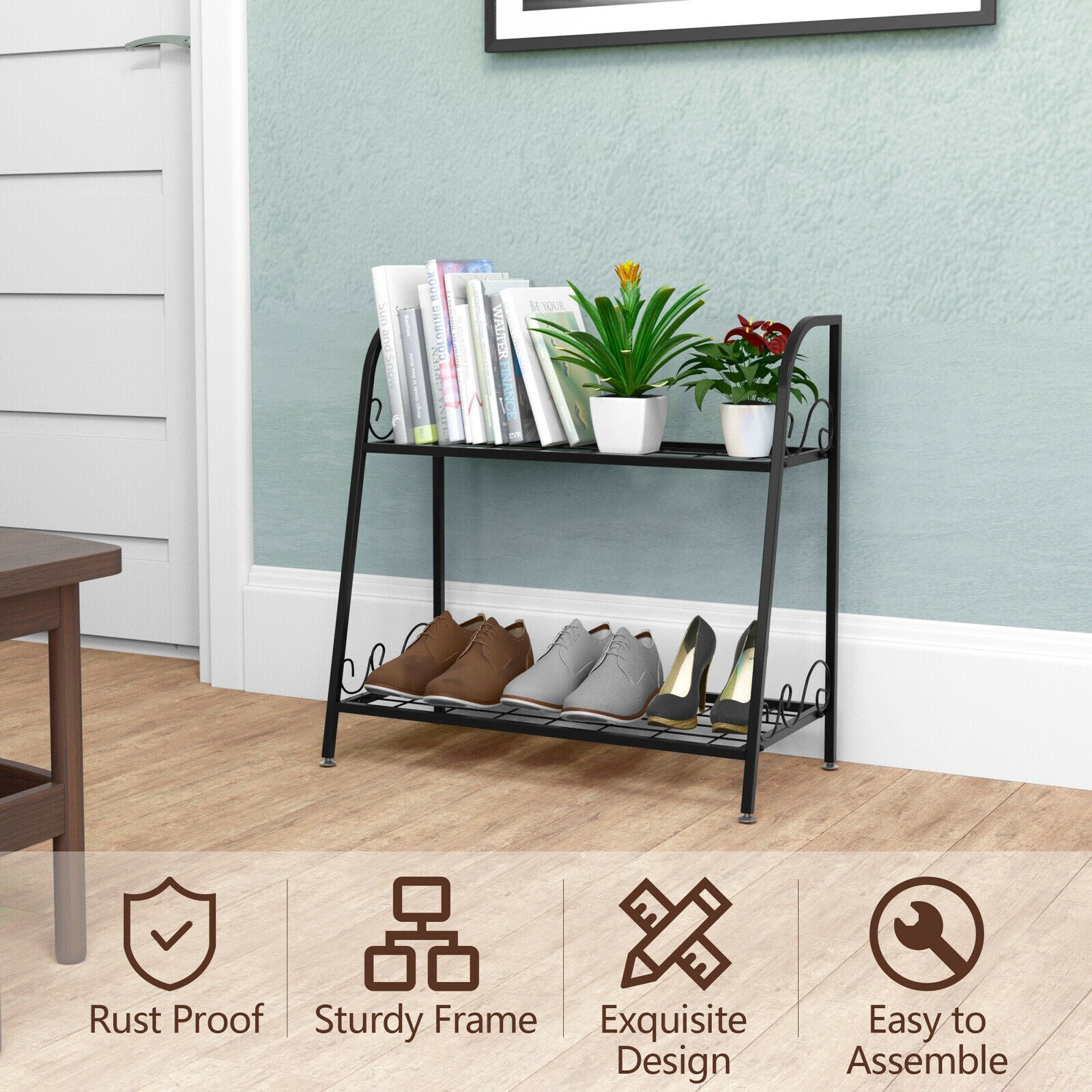 2-Tier Patio Metal Plant Stand Plant Stands at Gallery Canada