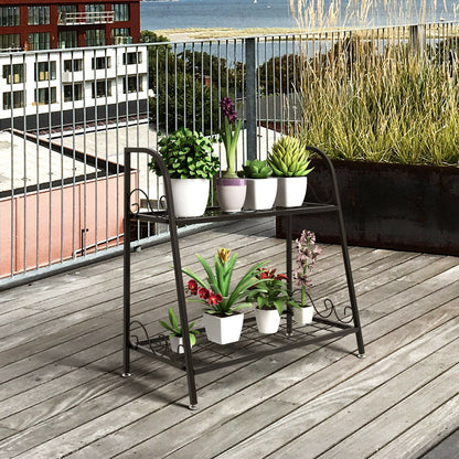 2-Tier Patio Metal Plant Stand Plant Stands at Gallery Canada