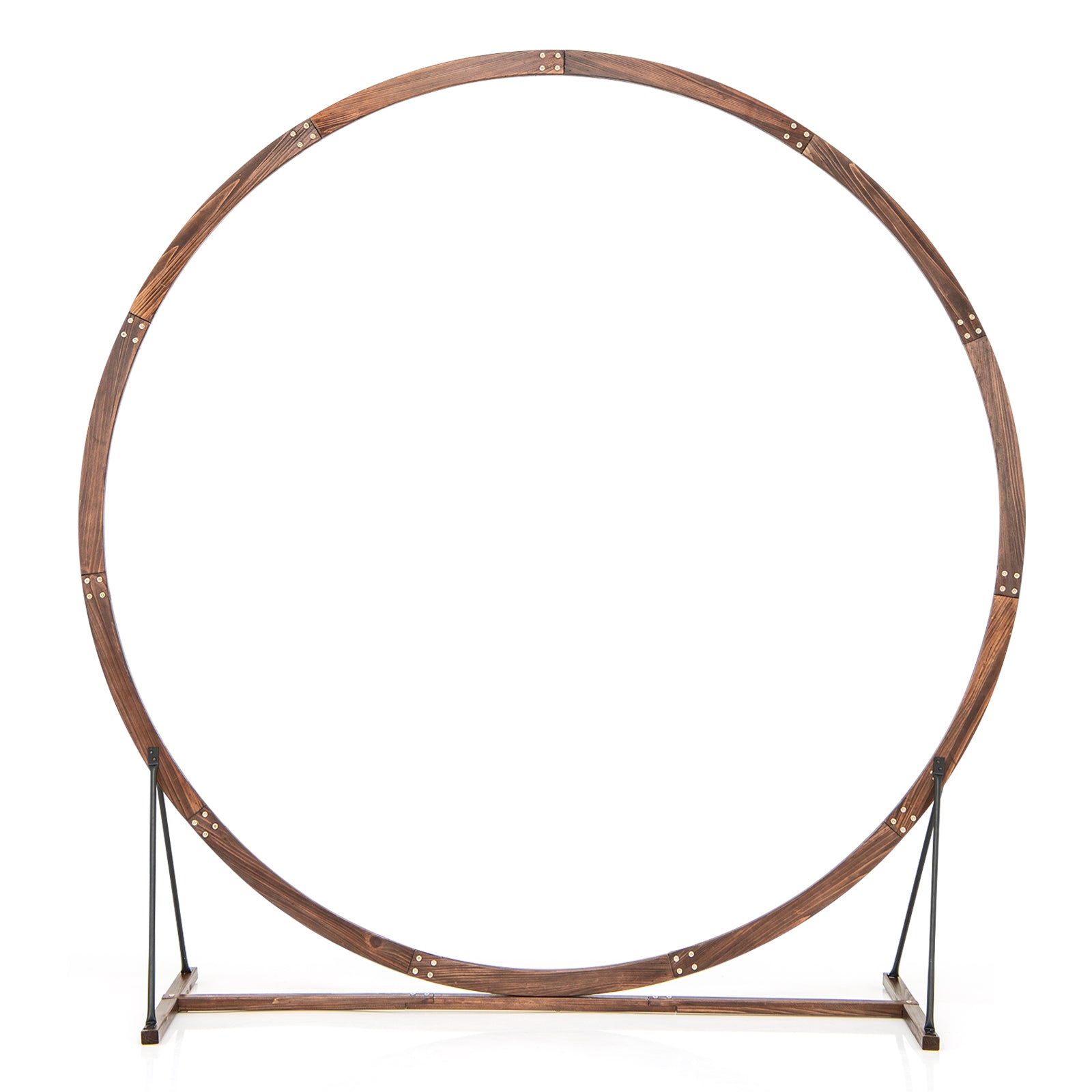 Wooden Wedding Arch Solid Wood Arbor Backdrop Stand for Wedding Ceremony-Round, Brown Outdoor Decor at Gallery Canada
