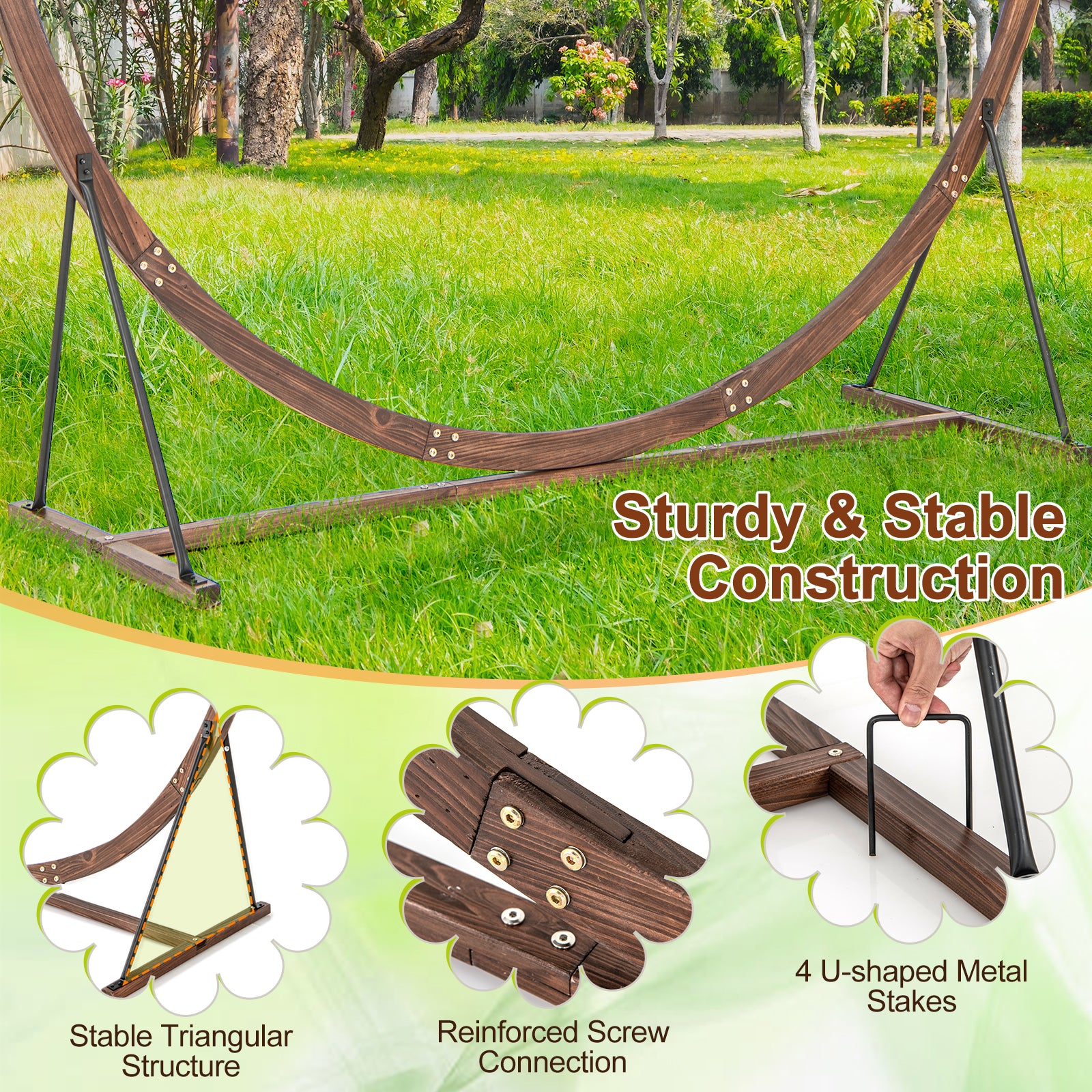 Wooden Wedding Arch Solid Wood Arbor Backdrop Stand for Wedding Ceremony-Round, Brown Outdoor Decor at Gallery Canada