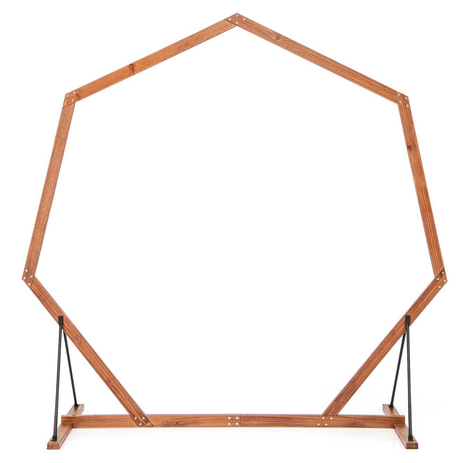Wooden Wedding Arch Solid Wood Arbor Backdrop Stand for Wedding Ceremony-Heptagon Outdoor Decor at Gallery Canada