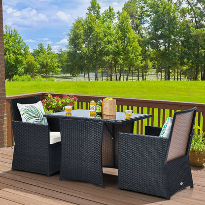 3 Pieces Patio Rattan Furniture Set with Cushion and Sofa Armrest, White Patio Conversation Sets at Gallery Canada