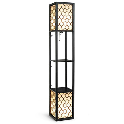 Modern Shelf Freestanding Floor Lamp with Double Lamp Pull Chain and Foot Switch, Black Table & Floor Lamps at Gallery Canada