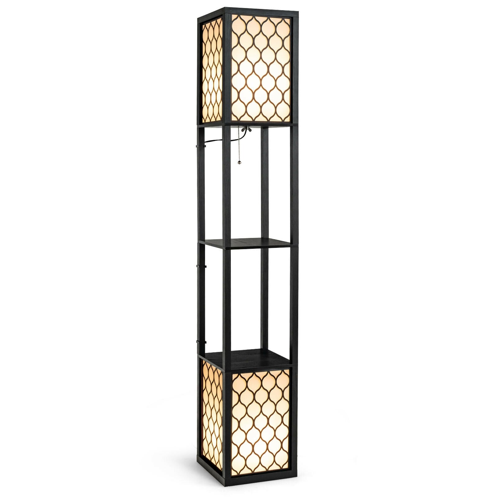 Modern Freestanding Floor Lamp, Double Pull Chain, Foot Switch, Black Table & Floor Lamps Black at Gallery Canada