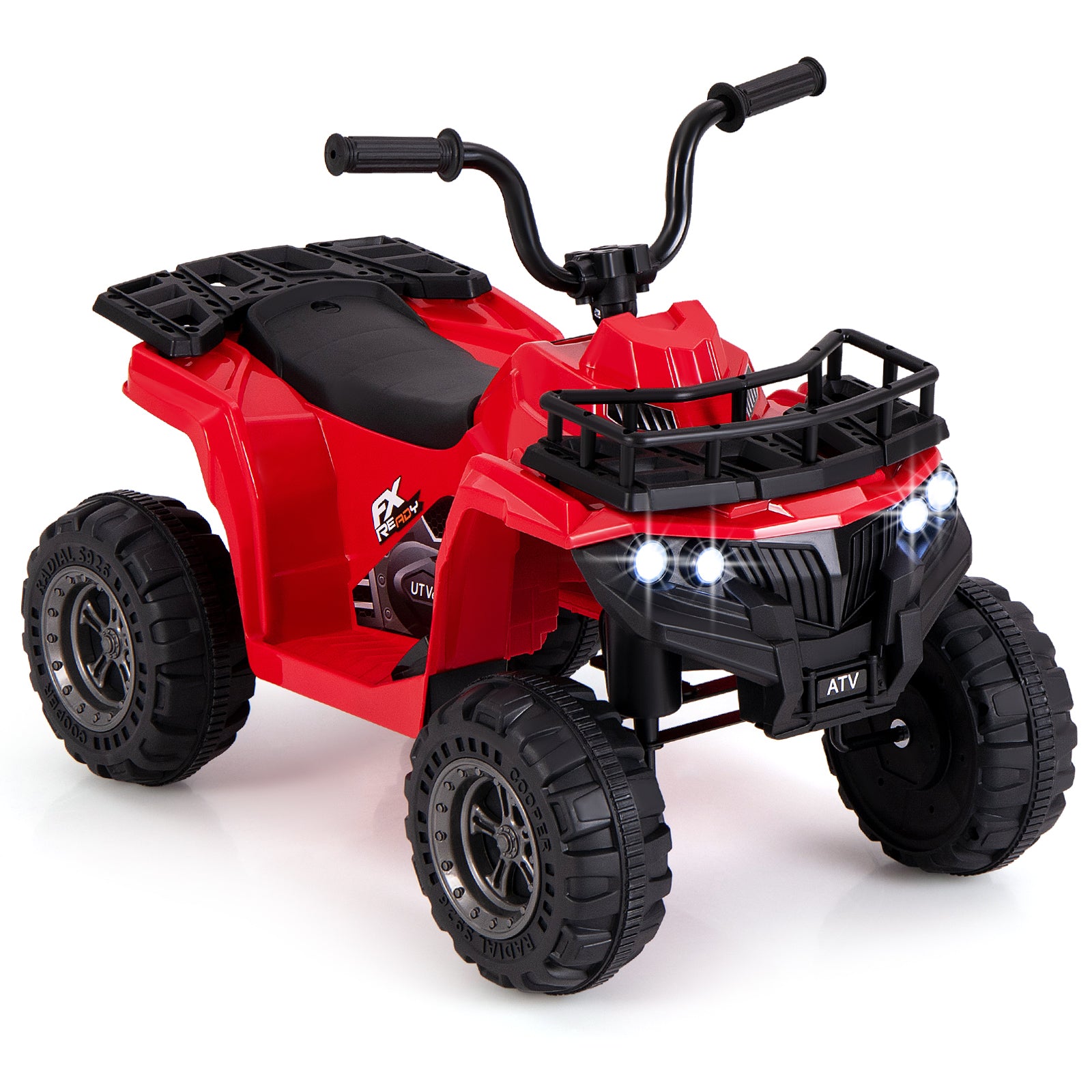6V Kids Ride On Electric ATV with LED Headlights and MP3 Player, Red Powered Ride On Toys at Gallery Canada