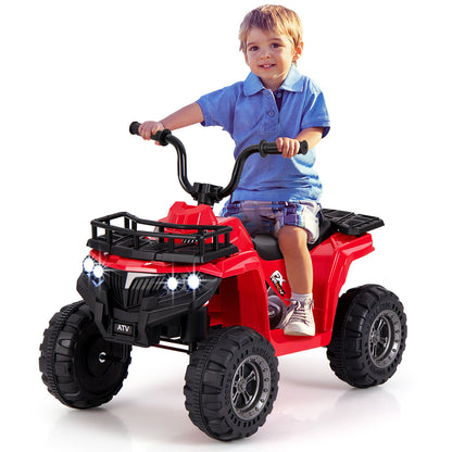 6V Kids Ride On Electric ATV with LED Headlights and MP3 Player, Red Powered Ride On Toys at Gallery Canada